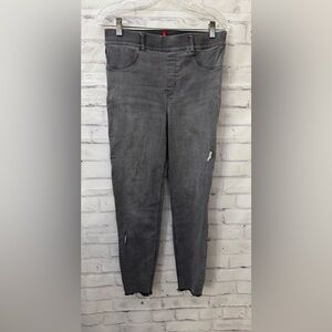 Spanx Distressed Denim Leggings Vintage Gray Size Large‎ Stretch Slimming 20213R
